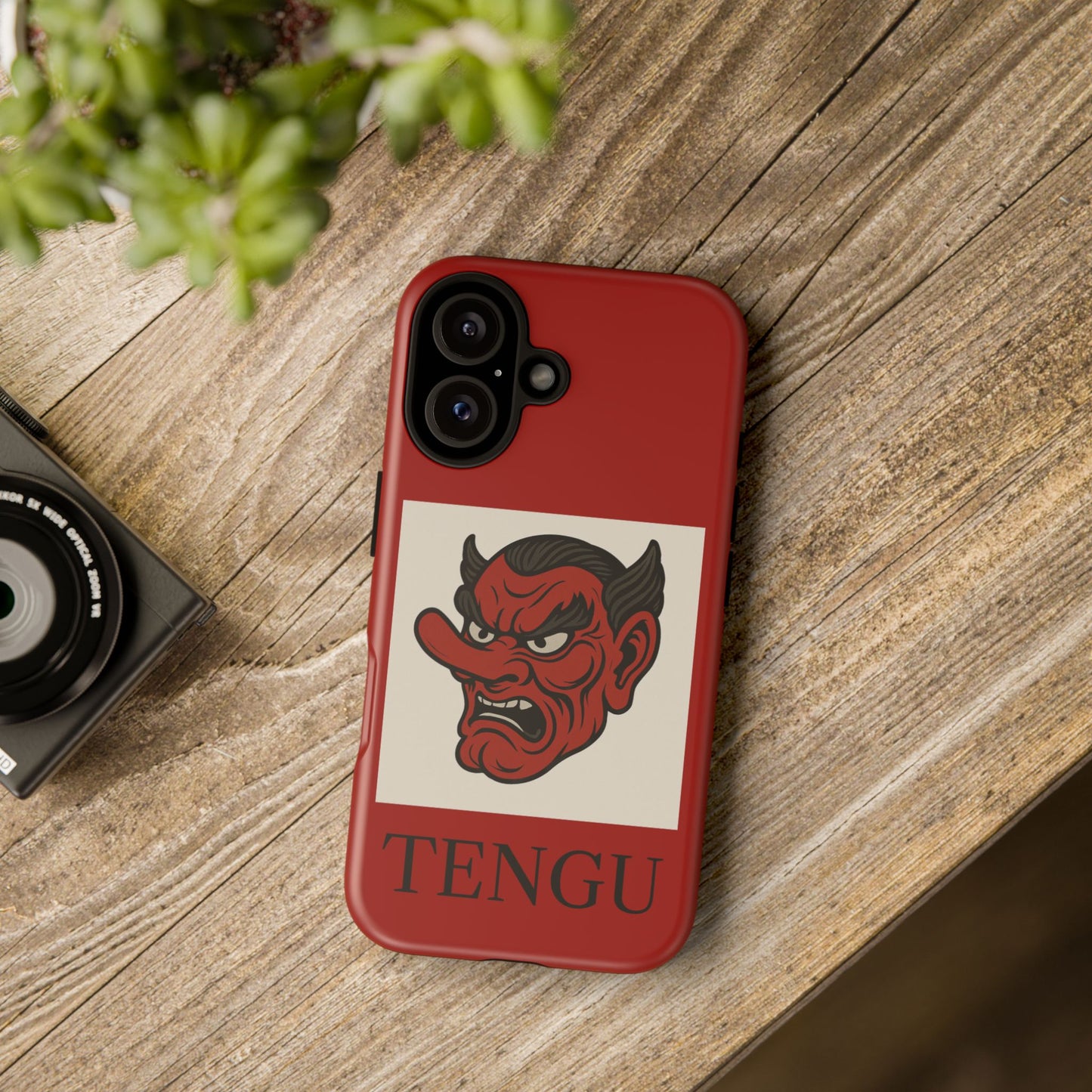 Red Tengu Mask Phone Case – Japanese Yokai Folklore Design