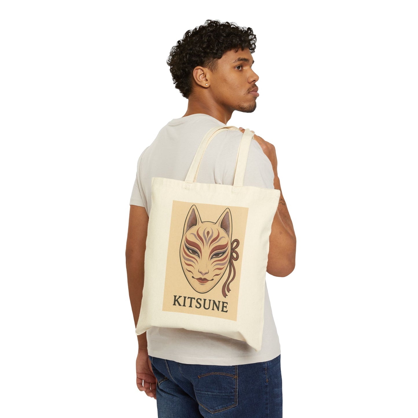 Japanese Kitsune Mask Tote Bag